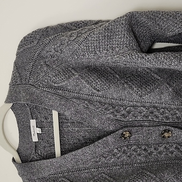 Madewell Women’s Knit Crop Gray Cardigan Sweater, Medium, Sparkle size Medium - Picture 9 of 16